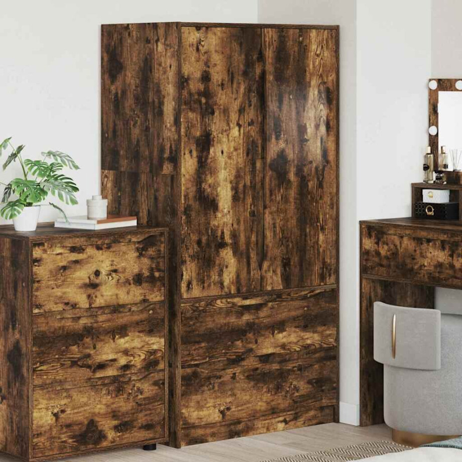 vidaXL Kledingkast Gerookte Eik 79,5 x 49 x 156 cm Geconstrueerd hout vidaXL Kledingkast Gerookte Eik 79,5 x 49 x 156 cm Geconstrueerd hout afbeelding 1
