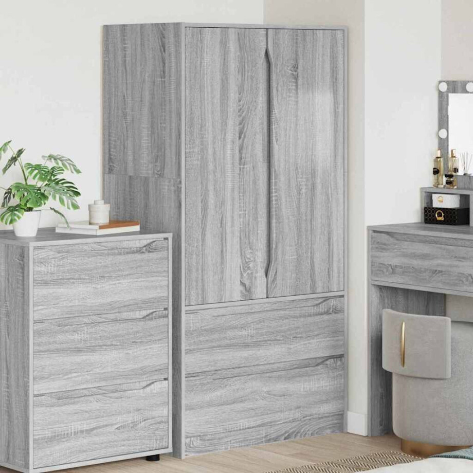 vidaXL Kledingkast Grijze Sonoma 79,5 x 49 x 156 cm Geconstrueerd hout afbeelding 1