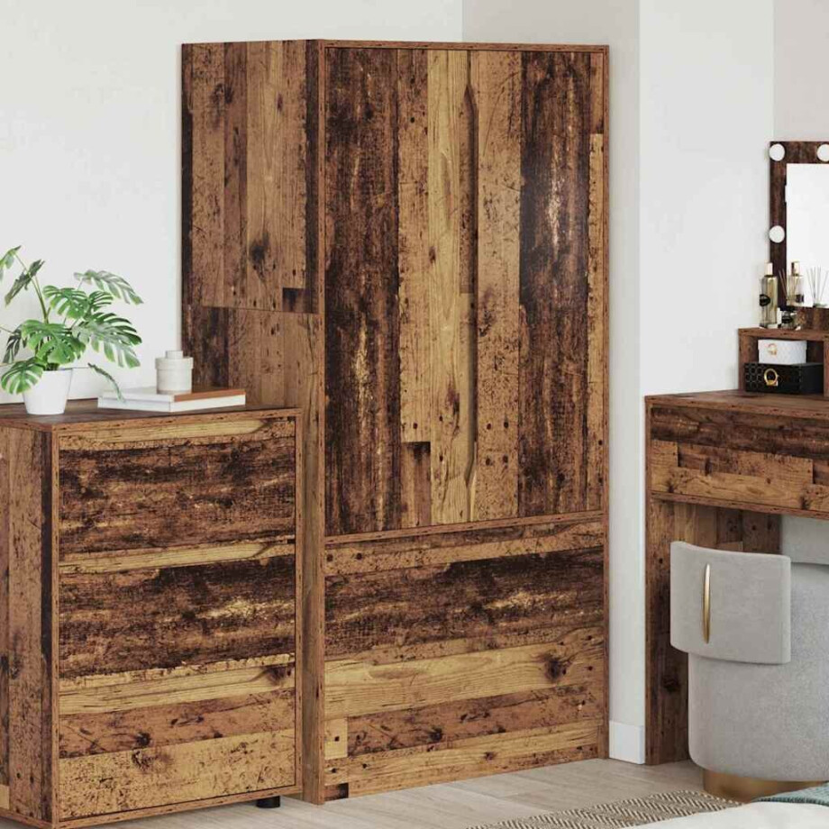 vidaXL Kledingkast Oudhout 79,5 x 49 x 156 cm Geconstrueerd hout vidaXL Kledingkast Oudhout 79,5 x 49 x 156 cm Geconstrueerd hout afbeelding 1