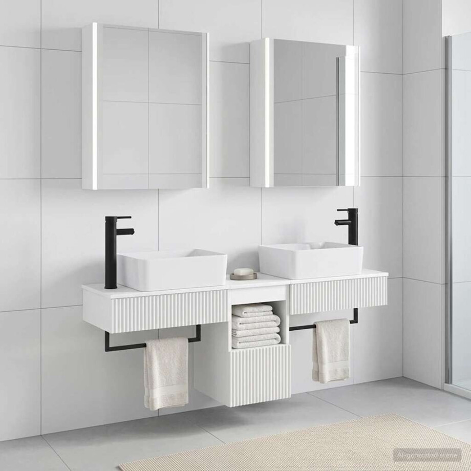 vidaXL Badkamerkastenset 5 st Wit Bewerkt hout vidaXL Badkamerkastenset 5 st Wit Bewerkt hout afbeelding 1