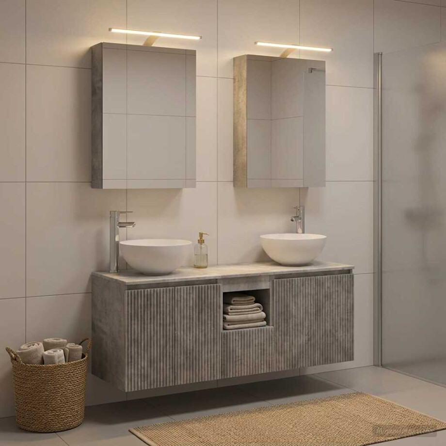 vidaXL Badkamerkastenset 5 st Betongrijs Bewerkt hout vidaXL Badkamerkastenset 5 st Betongrijs Bewerkt hout afbeelding 1