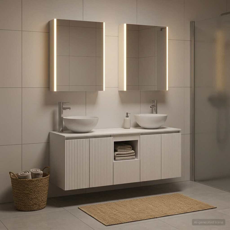 vidaXL Badkamerkastenset 5 st Wit Bewerkt hout vidaXL Badkamerkastenset 5 st Wit Bewerkt hout afbeelding 1