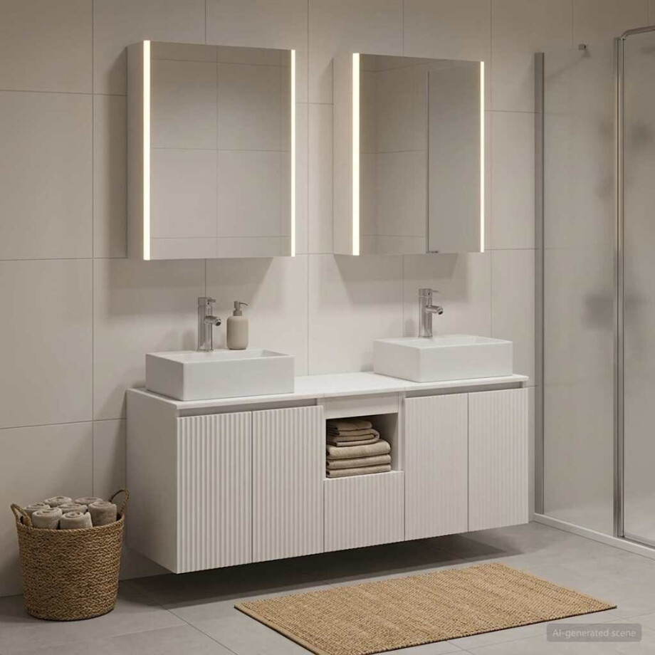 vidaXL Badkamerkastenset 5 st Wit Bewerkt hout vidaXL Badkamerkastenset 5 st Wit Bewerkt hout afbeelding 1