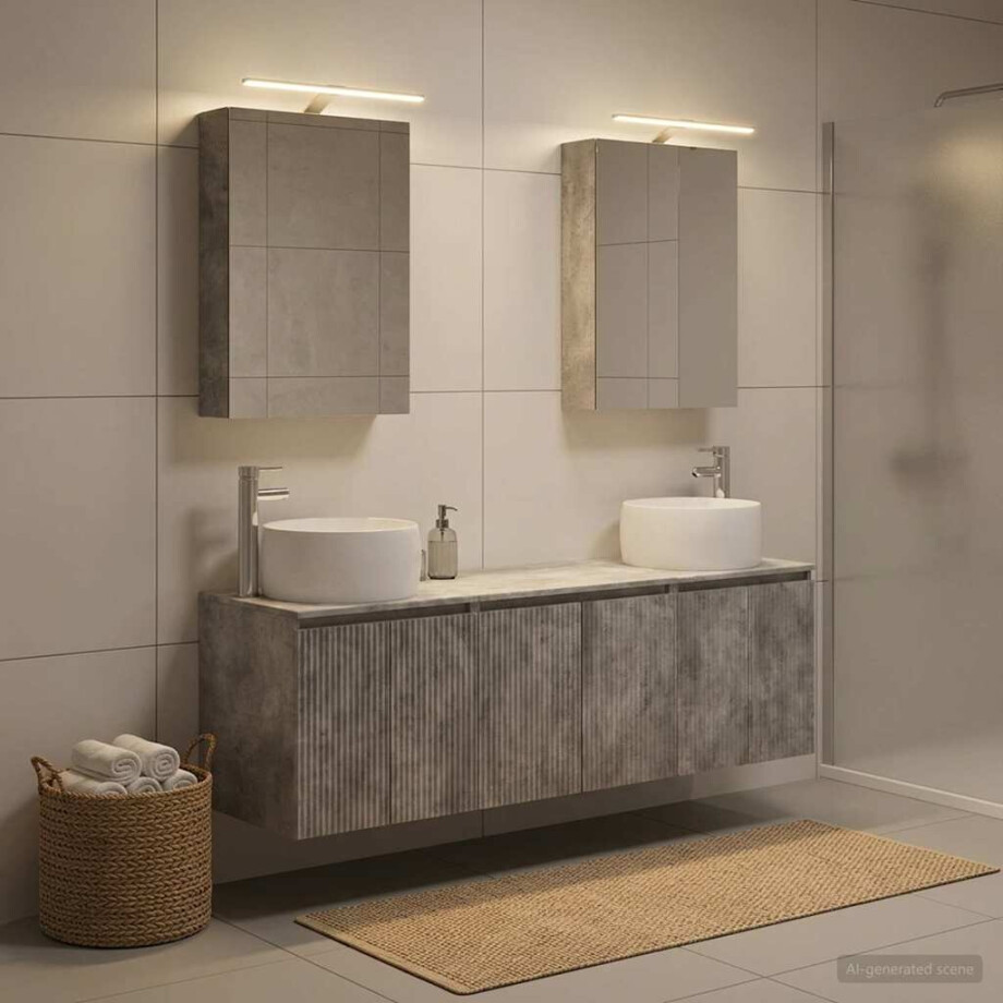 vidaXL Badkamerkastenset 5 st Betongrijs Bewerkt hout vidaXL Badkamerkastenset 5 st Betongrijs Bewerkt hout afbeelding 1