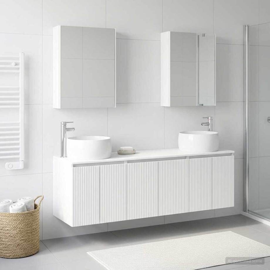 vidaXL Badkamerkastenset 5 st Wit Bewerkt hout vidaXL Badkamerkastenset 5 st Wit Bewerkt hout afbeelding 1