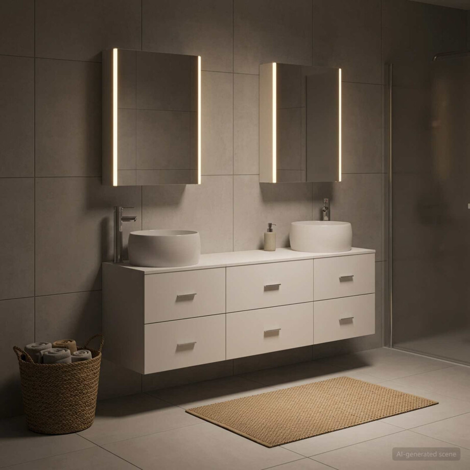 vidaXL Badkamermeubelset 5 st Wit Bewerkt hout en glas vidaXL Badkamermeubelset 5 st Wit Bewerkt hout en glas afbeelding 1