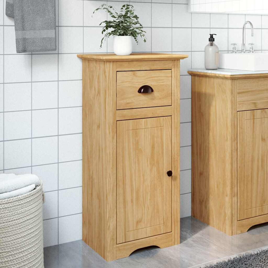 vidaXL Badkamer Kast BODO Honingbruin 44 x 30 x 90 cm Bewerkt hout afbeelding 1