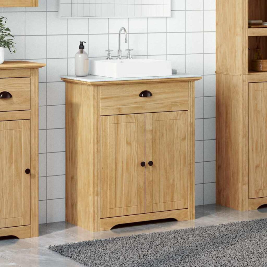 vidaXL Badkamer Kast BODO Honingbruin 70 x 35 x 80 cm Bewerkt hout afbeelding 1