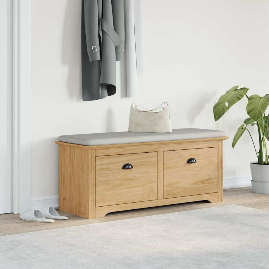 vidaXL Hal bank BODO Honingbruin 118 x 40 x 50 cm Bewerkt hout afbeelding 1