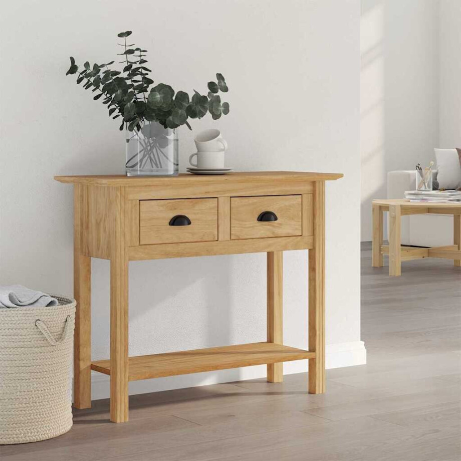 vidaXL Wandtafel BODO Honingbruin 91 x 34.7 x 74 cm Bewerkt hout afbeelding 1