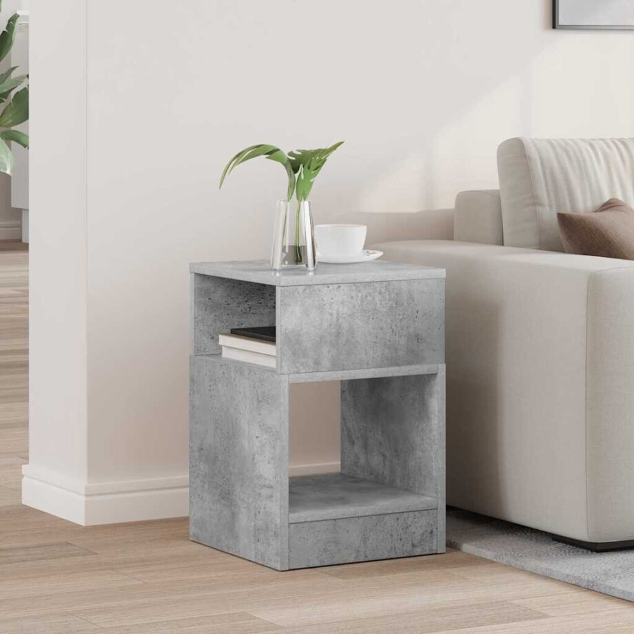 vidaXL Bijzettafel Beton Grijs 30,5 x 30 x 45 cm Bewerkt hout vidaXL Bijzettafel Beton Grijs 30,5 x 30 x 45 cm Bewerkt hout afbeelding 1