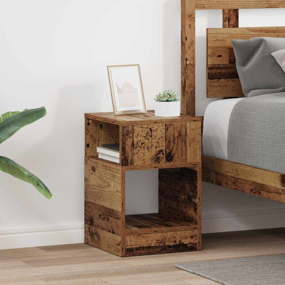 vidaXL Bijzettafel 2 pcs Oudhout 30,5 x 30 x 45 cm Bewerkt hout vidaXL Bijzettafel 2 pcs Oudhout 30,5 x 30 x 45 cm Bewerkt hout afbeelding 1