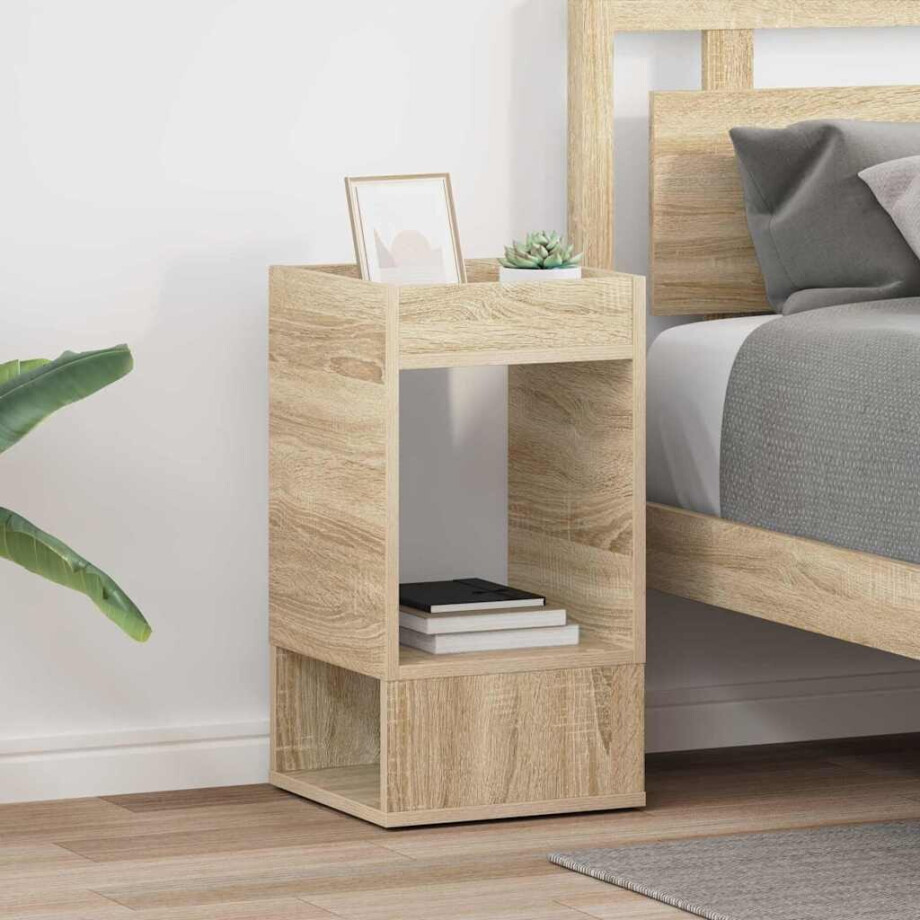 vidaXL Bijzettafel 2 pcs Sonoma Eiken 30 x 30 x 56 cm Bewerkt hout vidaXL Bijzettafel 2 pcs Sonoma Eiken 30 x 30 x 56 cm Bewerkt hout afbeelding 1