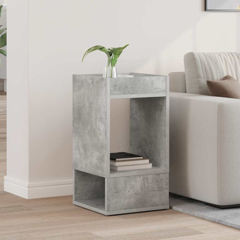 vidaXL Bijzettafel Beton Grijs 30 x 30 x 56 cm Bewerkt hout vidaXL Bijzettafel Beton Grijs 30 x 30 x 56 cm Bewerkt hout afbeelding 1