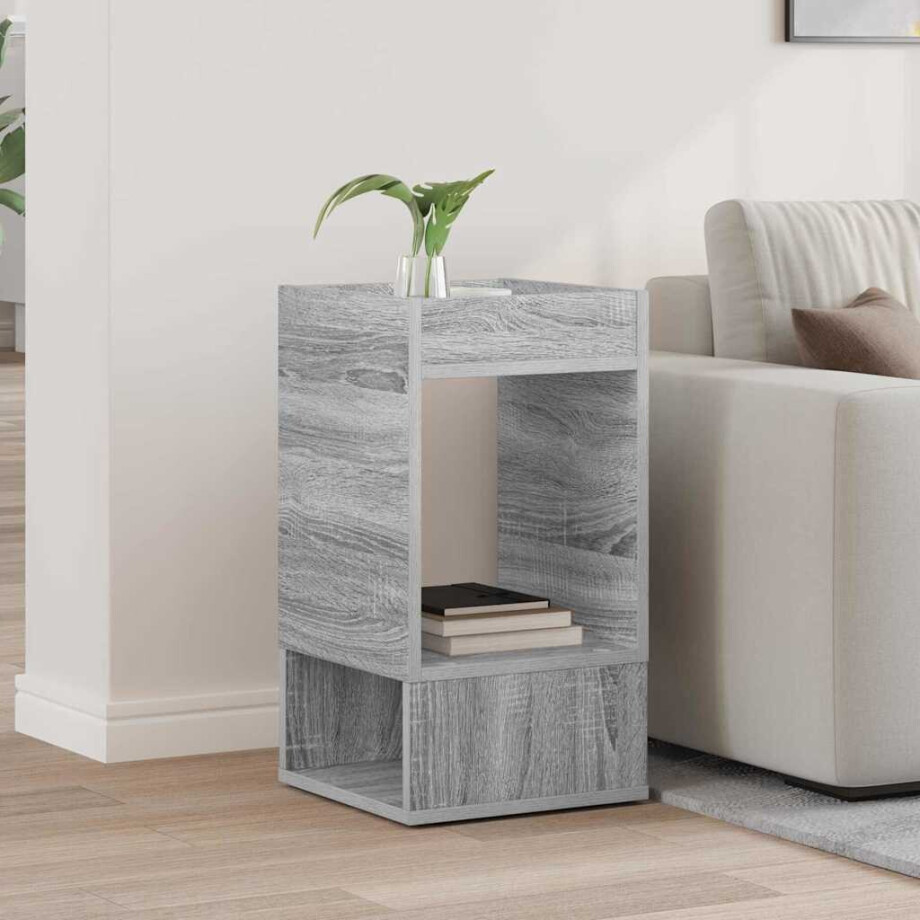 vidaXL Bijzettafel Grijs Sonoma 30 x 30 x 56 cm Bewerkt hout afbeelding 1