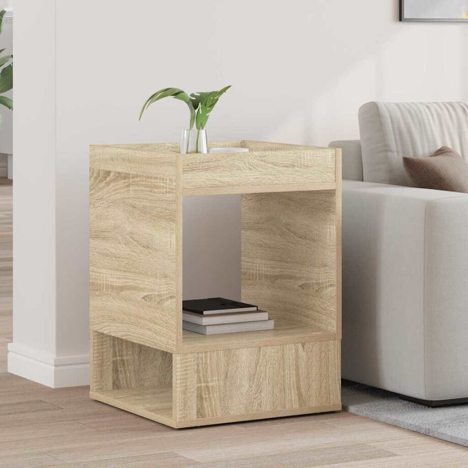 vidaXL Bijzettafel Sonoma Eiken 40 x 40 x 56 cm Bewerkt hout afbeelding 1