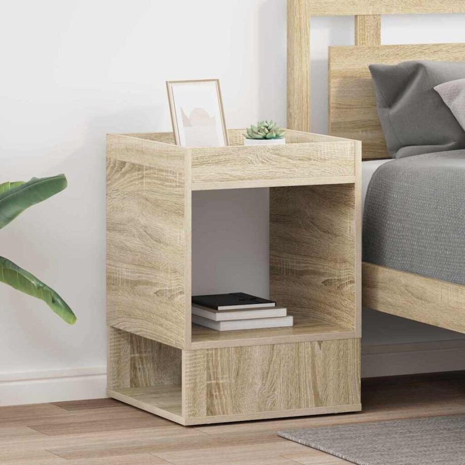 vidaXL Bijzettafel 2 pcs Sonoma Eiken 40 x 40 x 56 cm Bewerkt hout vidaXL Bijzettafel 2 pcs Sonoma Eiken 40 x 40 x 56 cm Bewerkt hout afbeelding 1