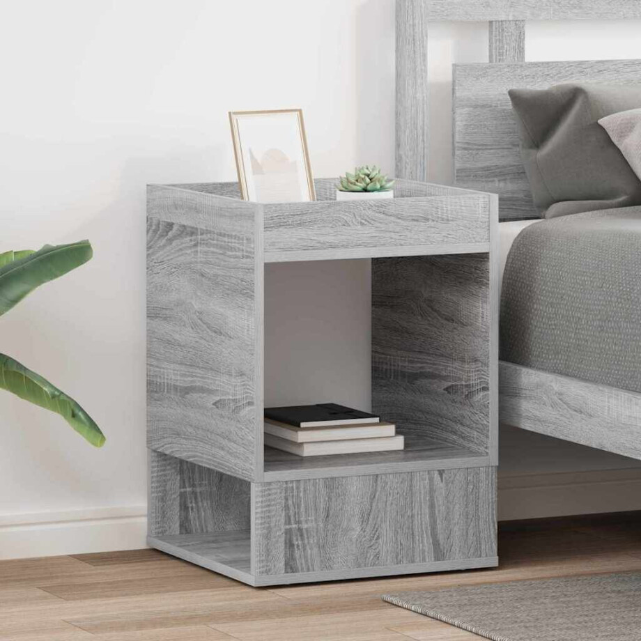 vidaXL Bijzettafel 2 pcs Grijs Sonoma 40 x 40 x 56 cm Bewerkt hout vidaXL Bijzettafel 2 pcs Grijs Sonoma 40 x 40 x 56 cm Bewerkt hout afbeelding 1