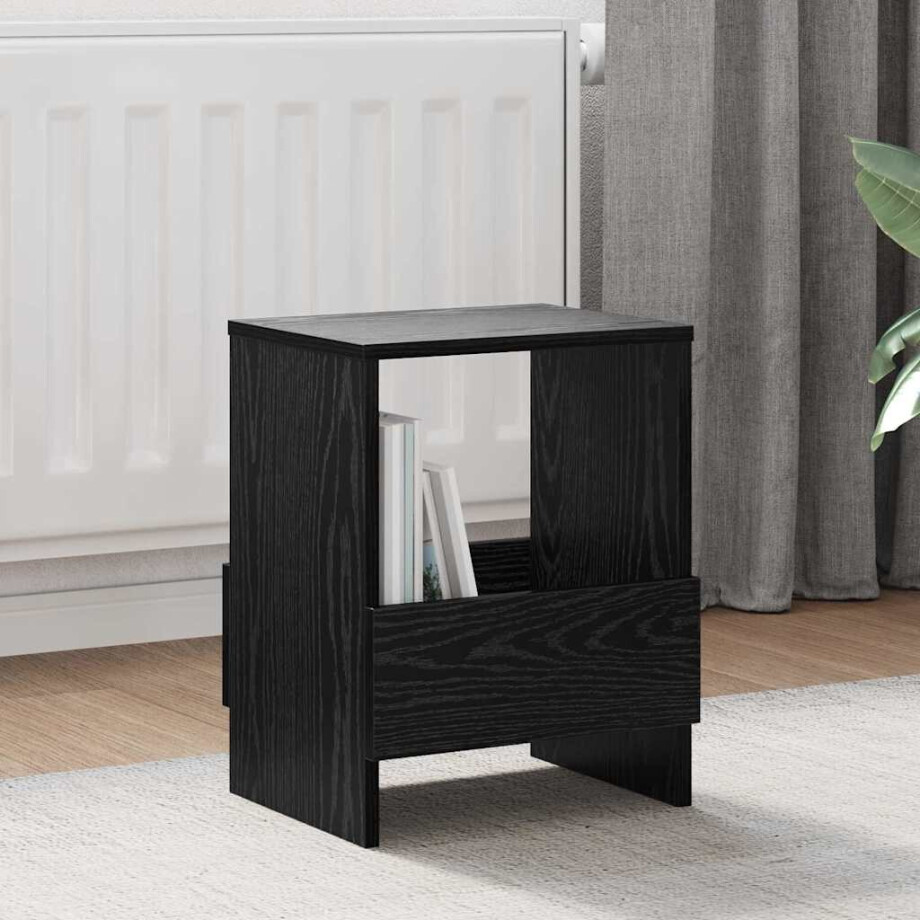 vidaXL Tijdschrift Rek Zwart Eiken 35 x 30 x 45 cm vidaXL Tijdschrift Rek Zwart Eiken 35 x 30 x 45 cm afbeelding 1