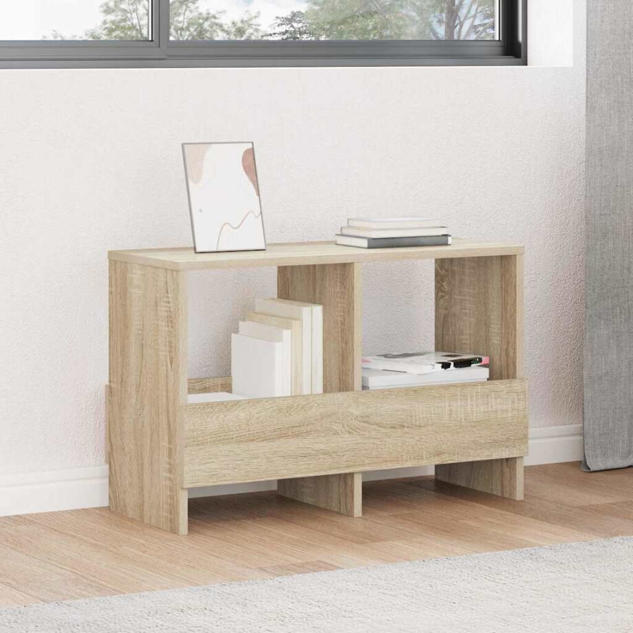vidaXL Tijdschrift Rek Sonoma Eiken 68,5 x 30 x 45 cm afbeelding 1