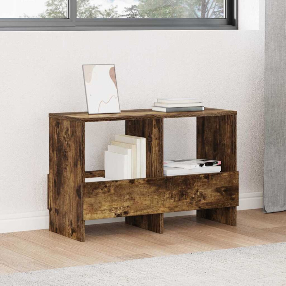 vidaXL Tijdschrift Rek Gerookt eiken 68,5 x 30 x 45 cm vidaXL Tijdschrift Rek Gerookt eiken 68,5 x 30 x 45 cm afbeelding 1