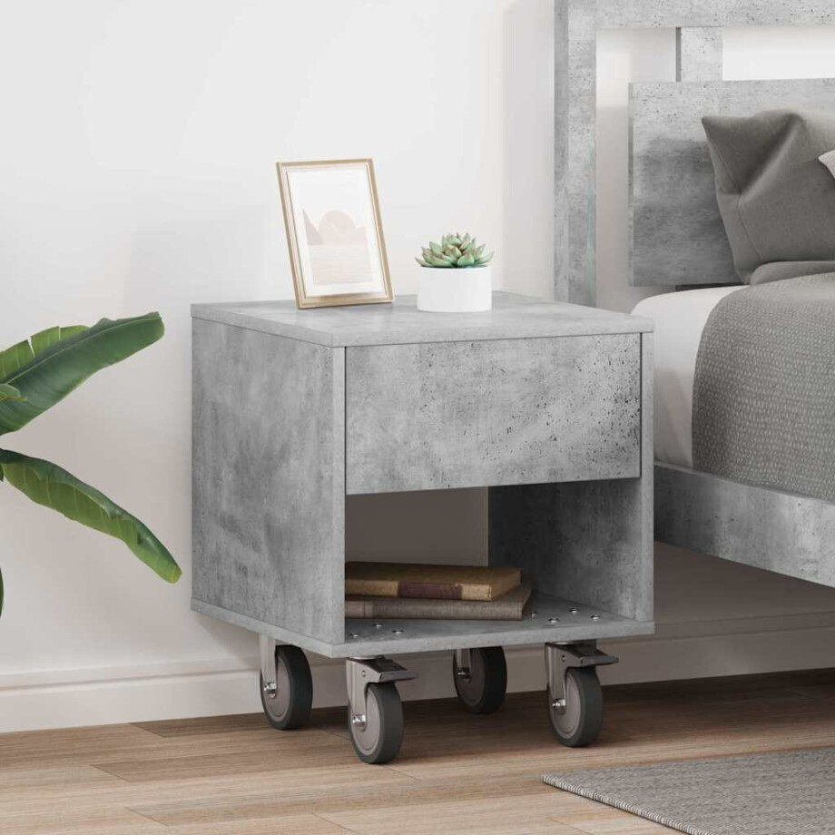 vidaXL Nachtkastje 2 pcs Beton Grijs 40,5 x 40 x 48 cm Bewerkt hout vidaXL Nachtkastje 2 pcs Beton Grijs 40,5 x 40 x 48 cm Bewerkt hout afbeelding 1