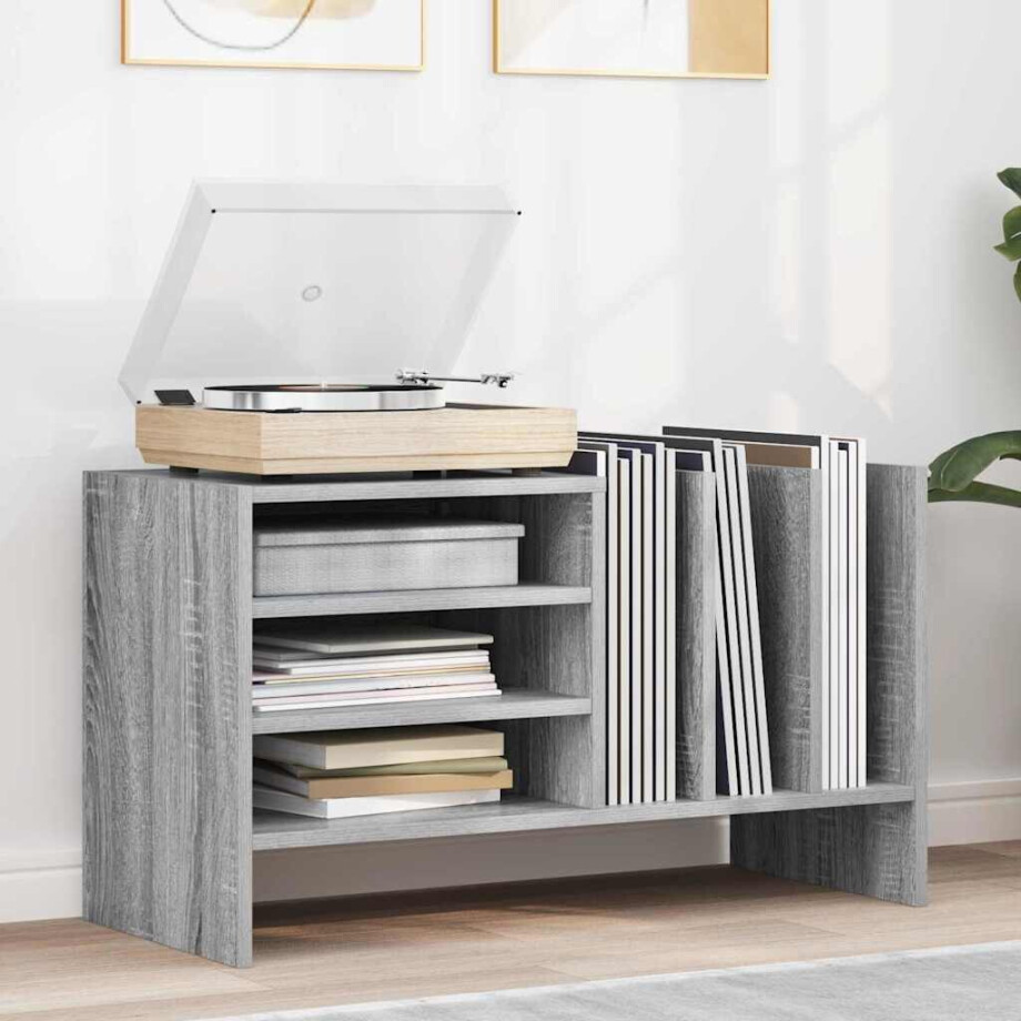 vidaXL Platenkast Grijs Sonoma 78.5 x 35 x 45 cm Bewerkt hout afbeelding 1