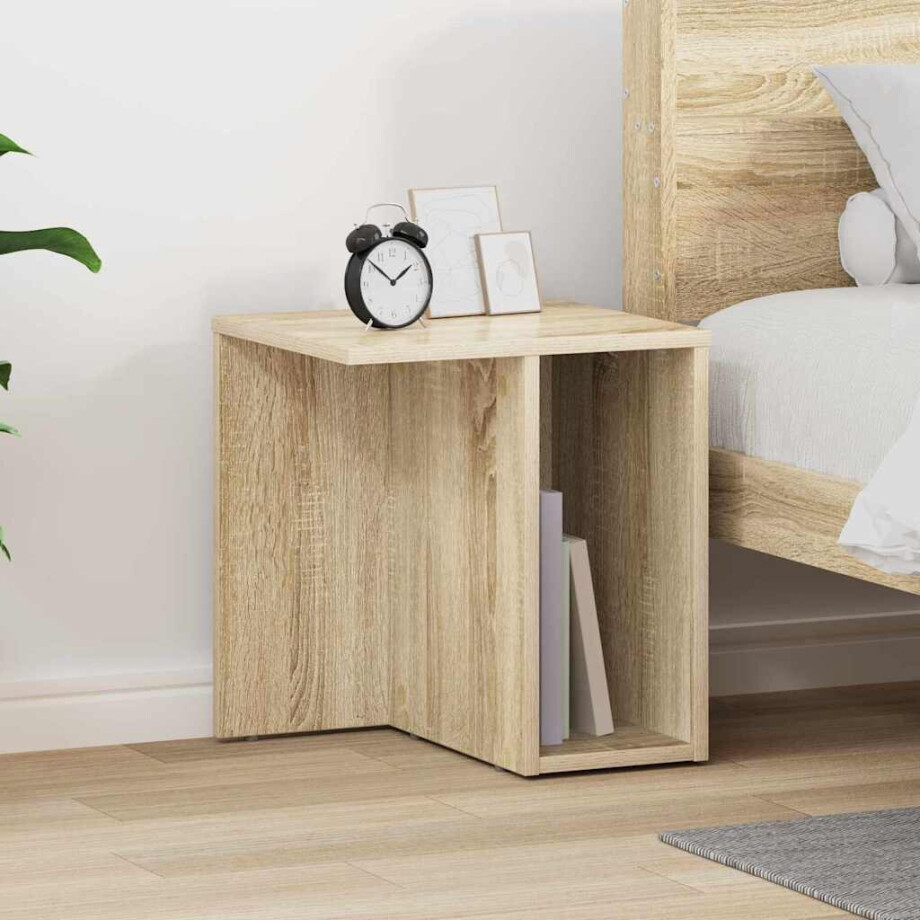 vidaXL Bijzettafel Sonoma Eiken 37 x 32 x 40 cm Bewerkt hout vidaXL Bijzettafel Sonoma Eiken 37 x 32 x 40 cm Bewerkt hout afbeelding 1