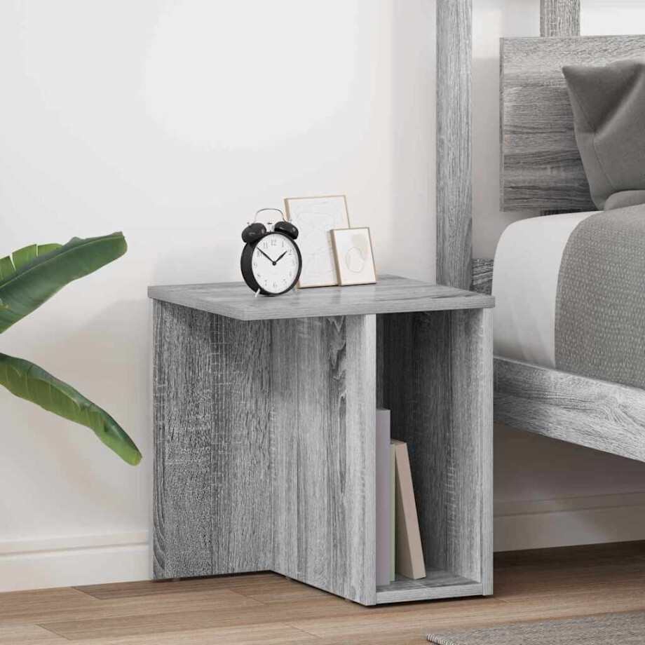 vidaXL Bijzettafel 2 pcs Grijs Sonoma 37 x 32 x 40 cm Bewerkt hout vidaXL Bijzettafel 2 pcs Grijs Sonoma 37 x 32 x 40 cm Bewerkt hout afbeelding 1