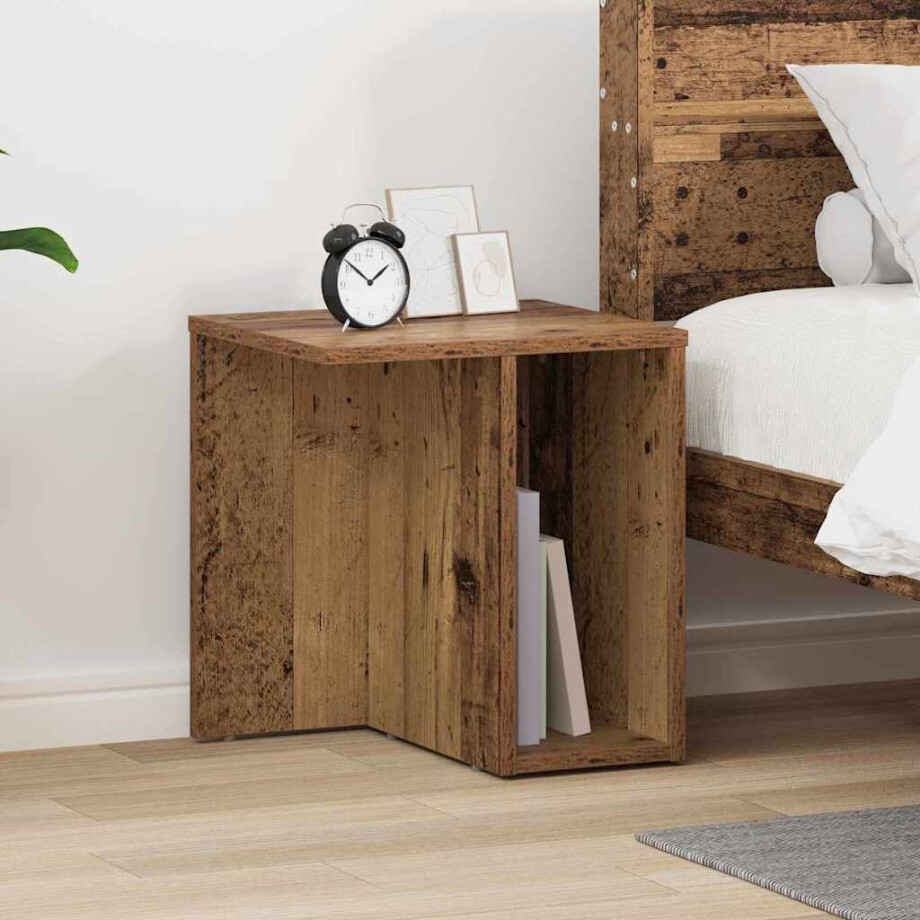vidaXL Bijzettafel Oudhout 37 x 32 x 40 cm Bewerkt hout vidaXL Bijzettafel Oudhout 37 x 32 x 40 cm Bewerkt hout afbeelding 1