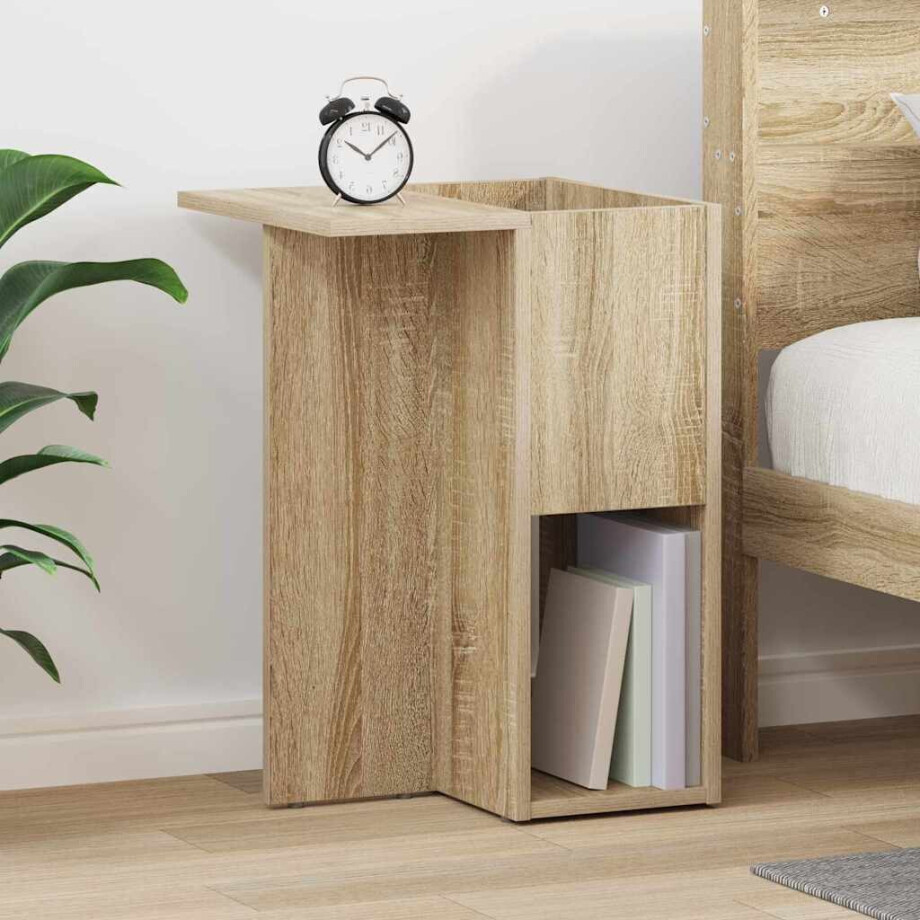 vidaXL Bijzettafel Sonoma Eiken 35 x 40 x 55 cm Bewerkt hout vidaXL Bijzettafel Sonoma Eiken 35 x 40 x 55 cm Bewerkt hout afbeelding 1