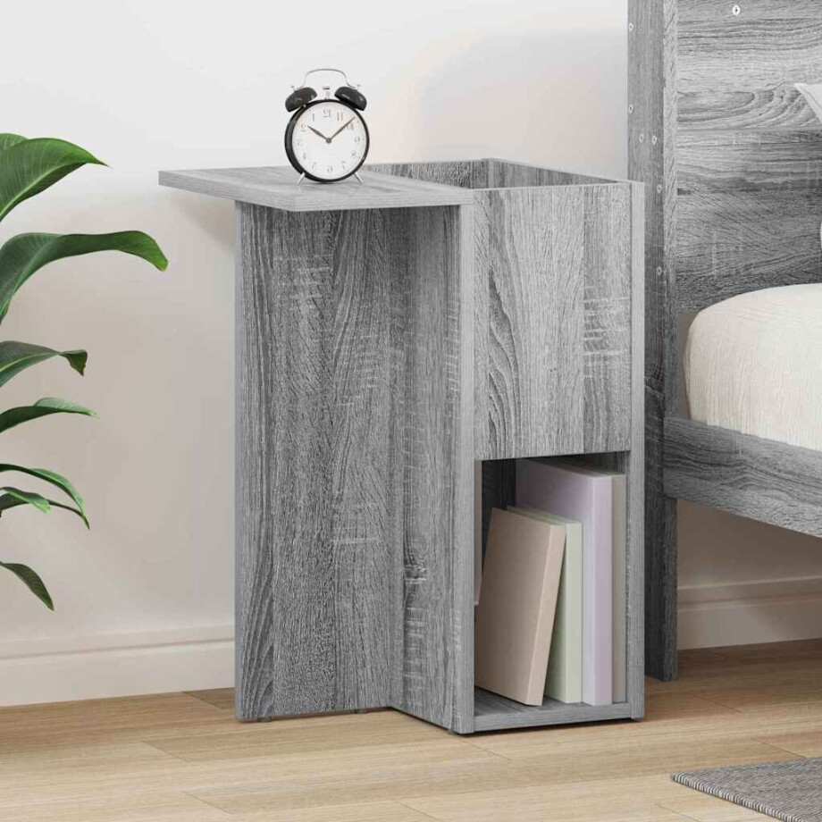 vidaXL Bijzettafel Grijs Sonoma 35 x 40 x 55 cm Bewerkt hout afbeelding 1