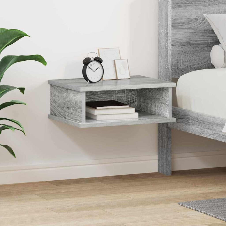 vidaXL Nachtkastje Grijs Sonoma 40 x 31 x 15 cm Bewerkt hout afbeelding 1