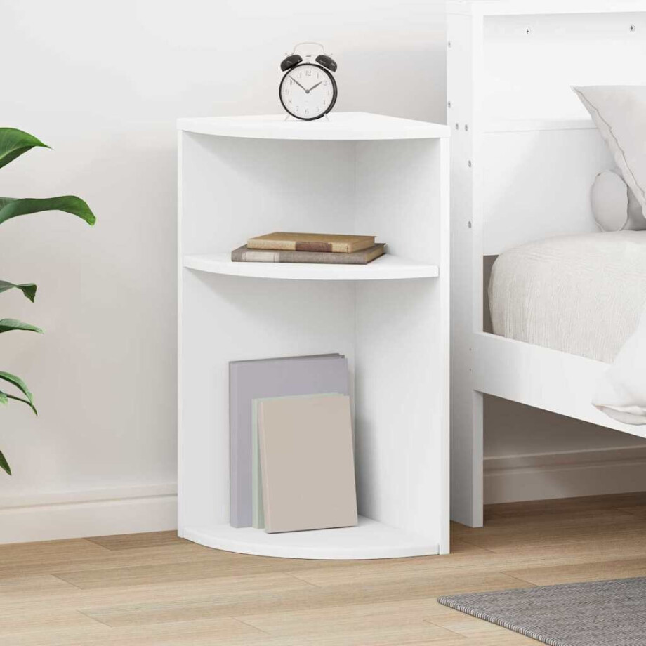 vidaXL Bijzettafel Wit 29,6 x 29,6 x 60 cm Bewerkt hout vidaXL Bijzettafel Wit 29,6 x 29,6 x 60 cm Bewerkt hout afbeelding 1