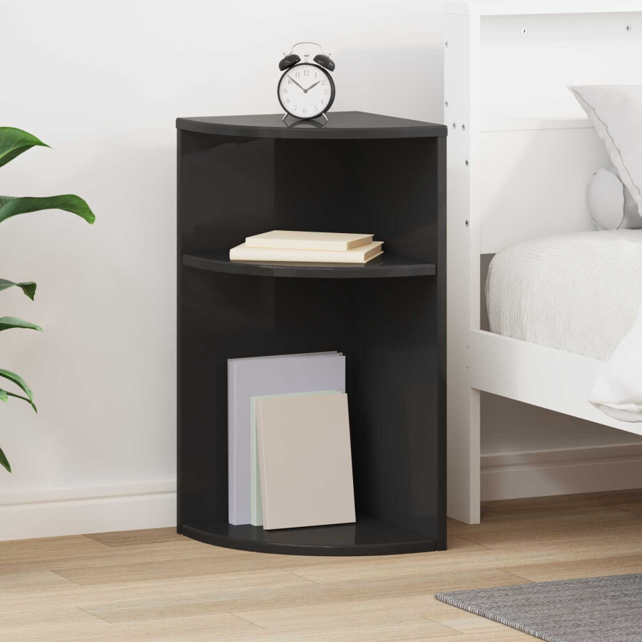 vidaXL Bijzettafel Zwart 29,6 x 29,6 x 60 cm Bewerkt hout afbeelding 1