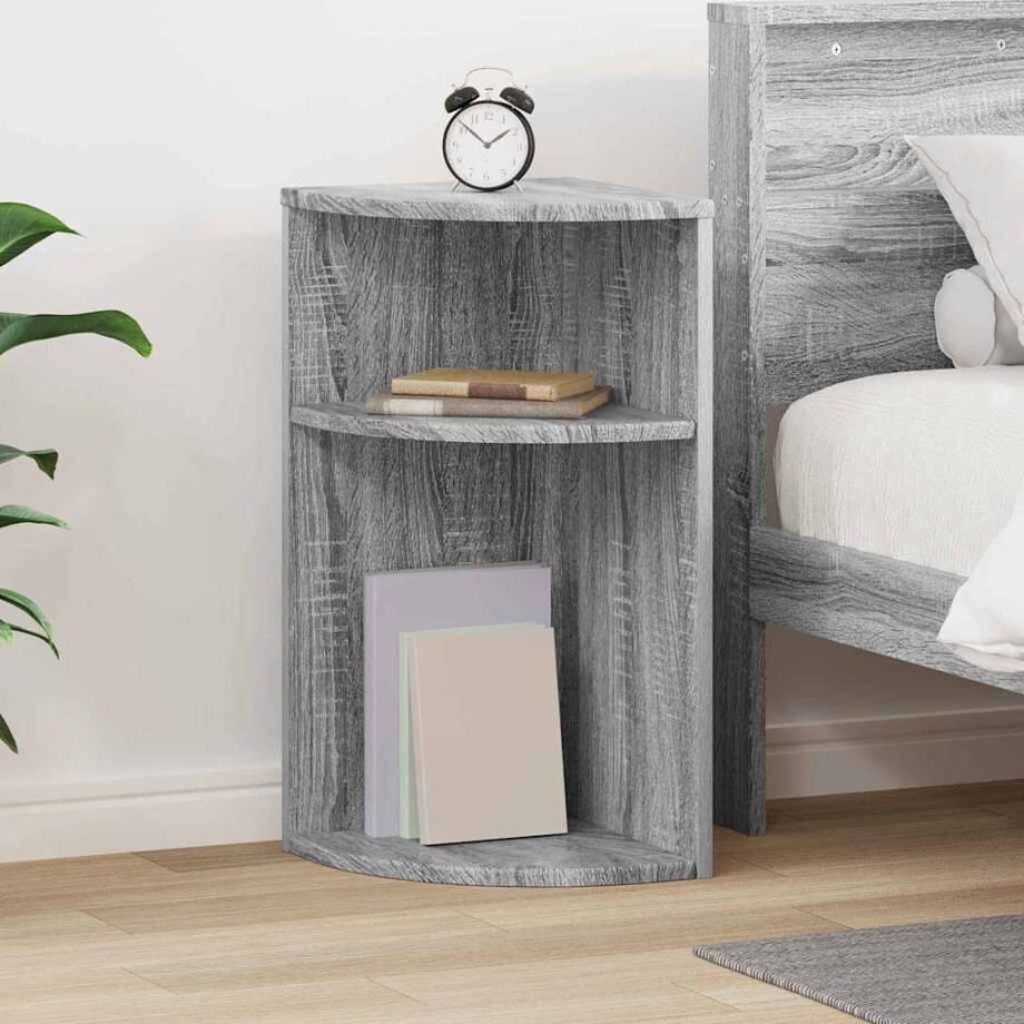 vidaXL Bijzettafel Grijs Sonoma 29,6 x 29,6 x 60 cm Bewerkt hout afbeelding 1