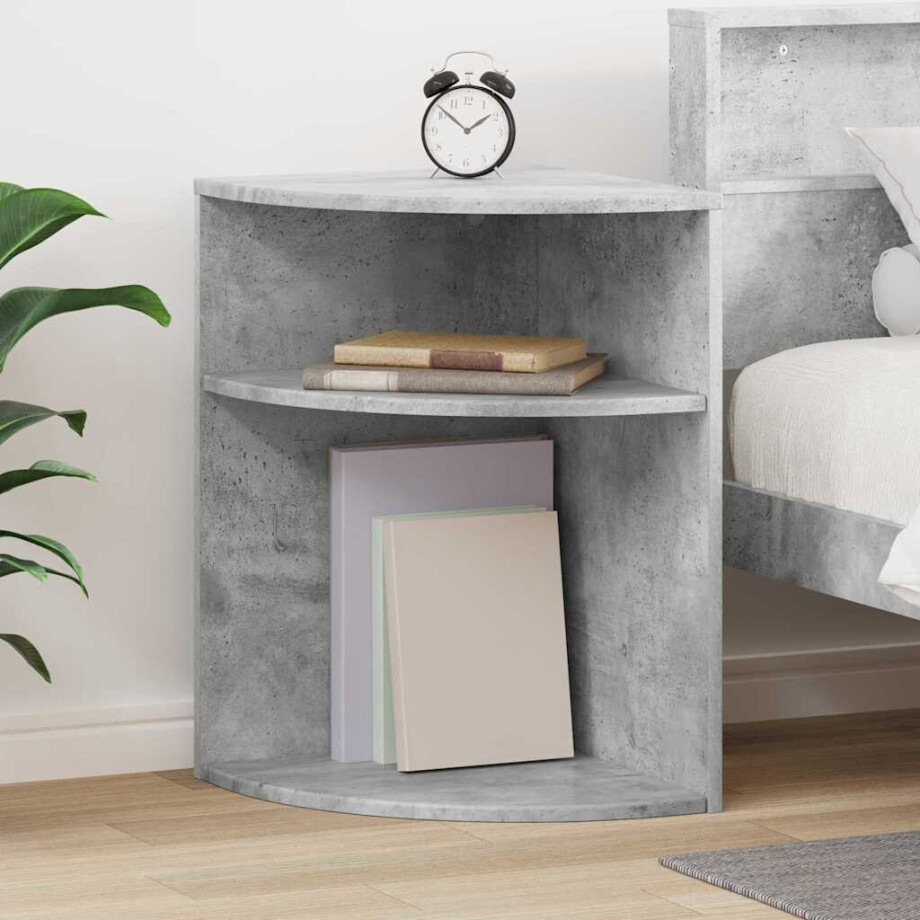 vidaXL Bijzettafel Beton Grijs 39,7 x 39,7 x 60 cm Bewerkt hout afbeelding 1