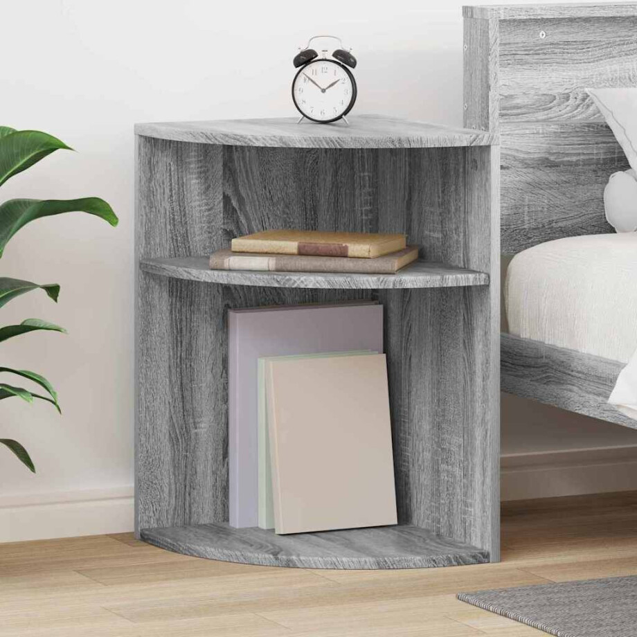 vidaXL Bijzettafel Grijs Sonoma 39,7 x 39,7 x 60 cm Bewerkt hout afbeelding 1