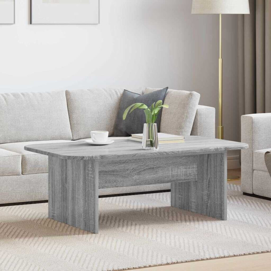 vidaXL Salontafel Grijs Sonoma 93 x 53 x 33 cm Bewerkt hout afbeelding 1