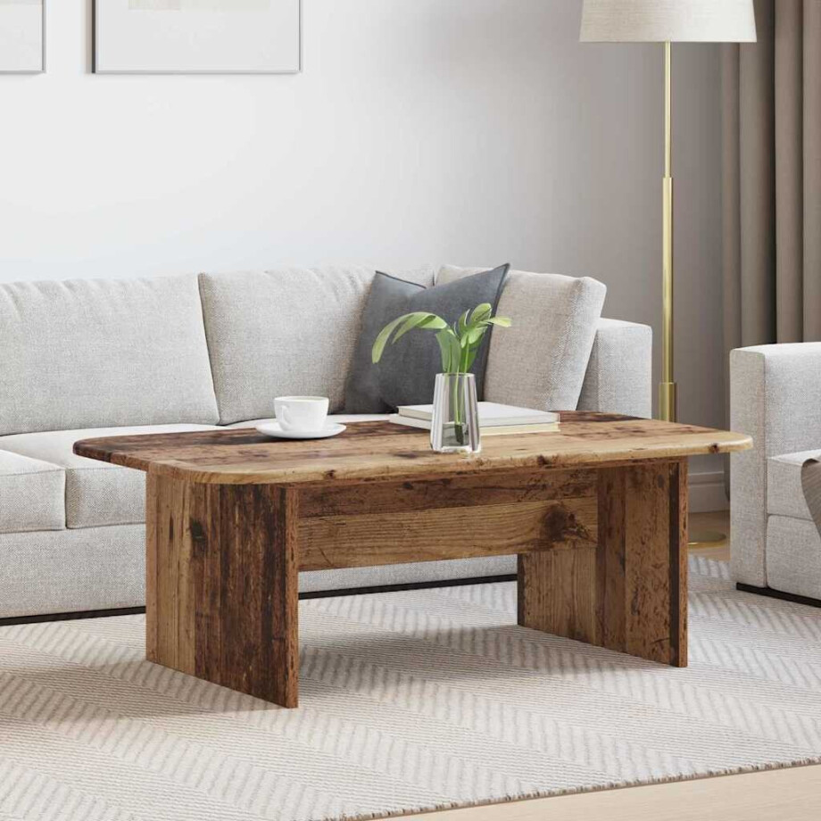 vidaXL Salontafel Oudhout 93 x 53 x 33 cm Bewerkt hout afbeelding 1