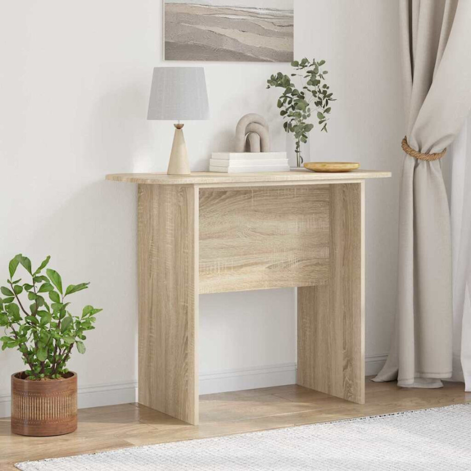 vidaXL Wandtafel Sonoma Eiken 93 x 40 x 75 cm Bewerkt hout afbeelding 1
