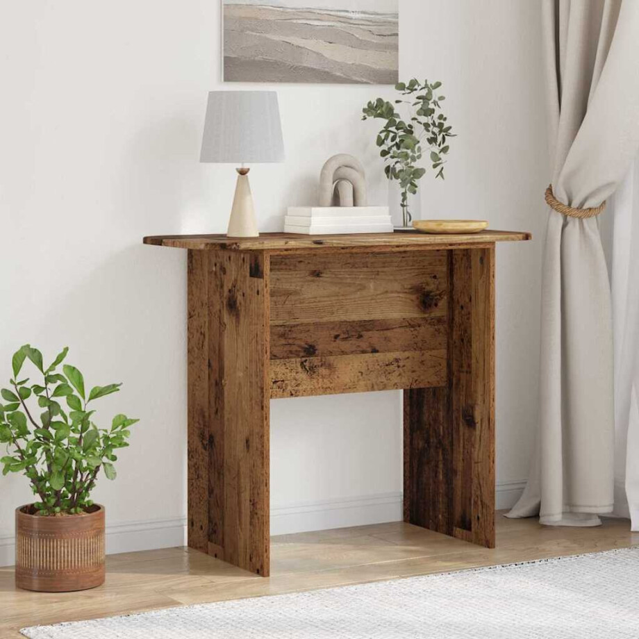vidaXL Wandtafel Oudhout 93 x 40 x 75 cm Bewerkt hout afbeelding 1