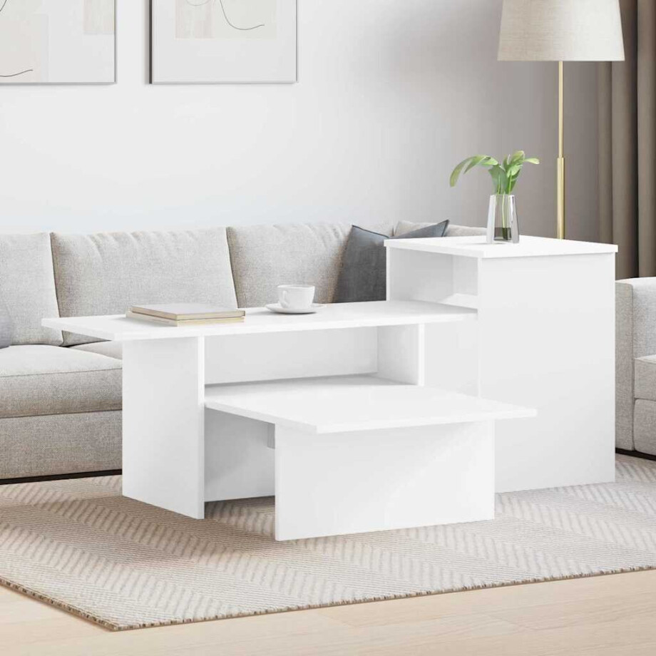 vidaXL Wandtafel Wit 91,5 x 35 x 38,5 cm Bewerkt hout afbeelding 1