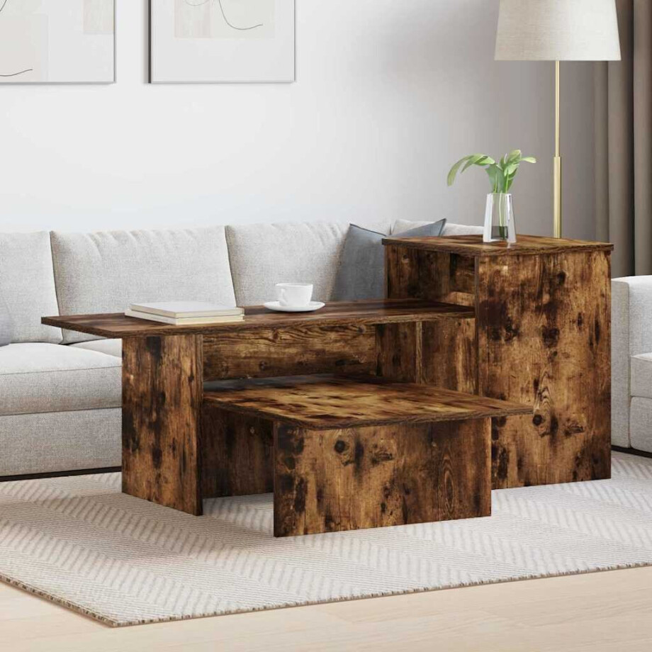 vidaXL Wandtafel Gerookt eiken 91,5 x 35 x 38,5 cm Bewerkt hout vidaXL Wandtafel Gerookt eiken 91,5 x 35 x 38,5 cm Bewerkt hout afbeelding 1