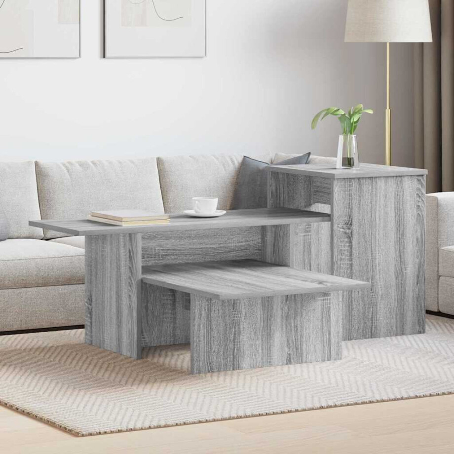 vidaXL Wandtafel Grijs Sonoma 91,5 x 35 x 38,5 cm Bewerkt hout afbeelding 1