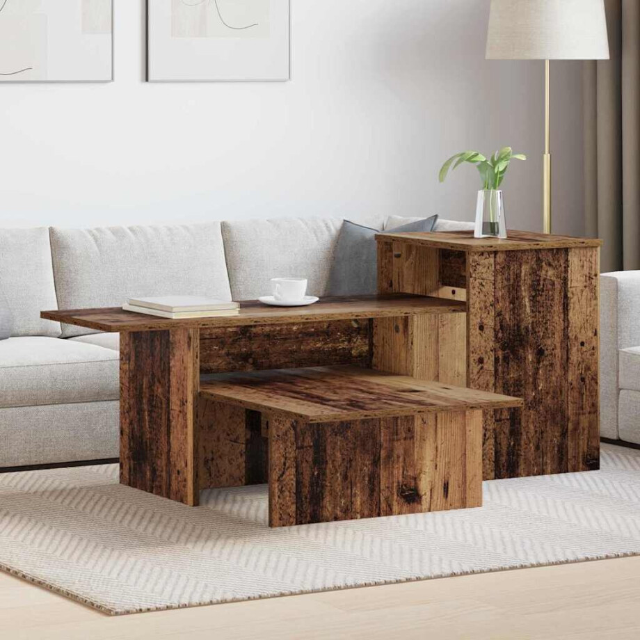 vidaXL Wandtafel Oudhout 91,5 x 35 x 38,5 cm Bewerkt hout afbeelding 1