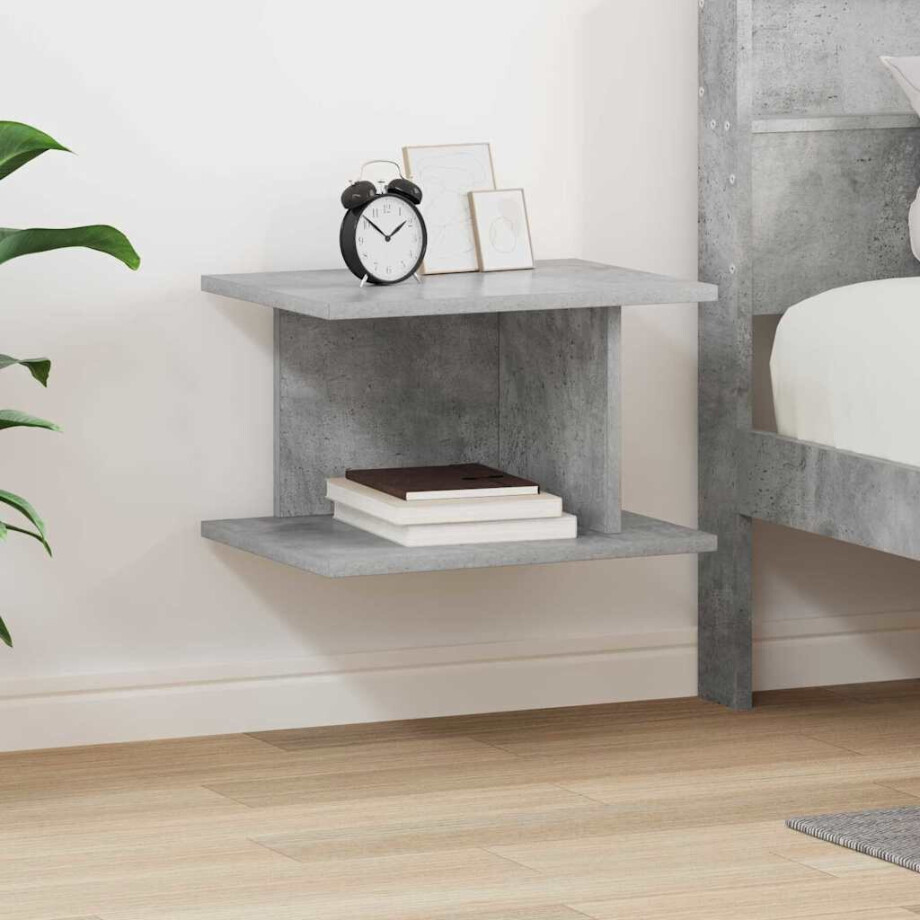 vidaXL Nachtkastje Beton Grijs 40 x 30 x 25 cm Bewerkt hout vidaXL Nachtkastje Beton Grijs 40 x 30 x 25 cm Bewerkt hout afbeelding 1