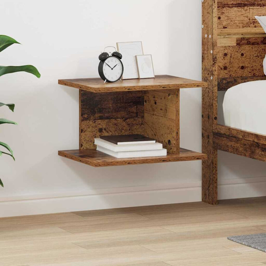 vidaXL Nachtkastje Oudhout 40 x 30 x 25 cm Bewerkt hout afbeelding 1