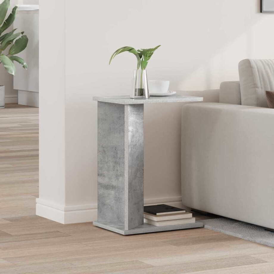 vidaXL Bijzettafel Beton Grijs 35 x 25 x 50 cm Bewerkt hout vidaXL Bijzettafel Beton Grijs 35 x 25 x 50 cm Bewerkt hout afbeelding 1