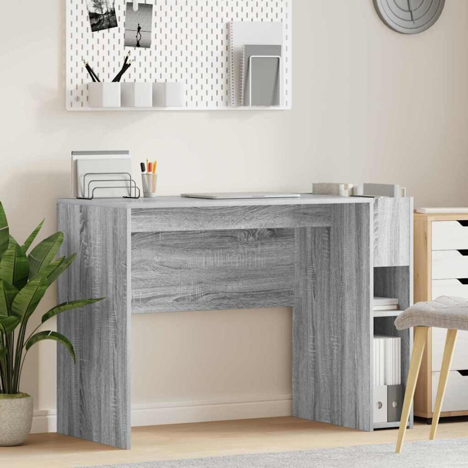 vidaXL Bureau Grijs Sonoma 109 x 50 x 78 cm Bewerkt hout afbeelding 1